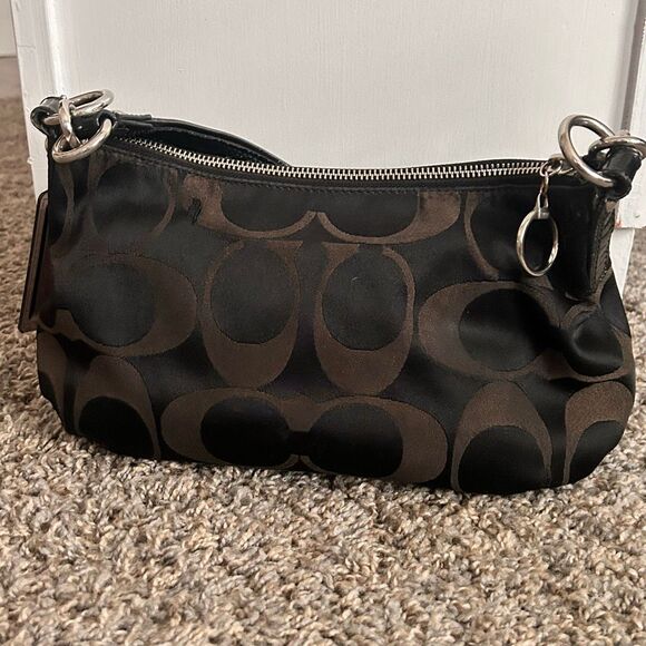 COACH Black & Brown Signature Poppy Shoulder Bag Y2K No. K0926-14562 - Picture 3 of 12